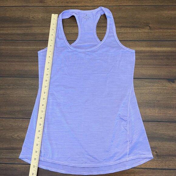 Athleta Shirt Womens Small Purple Micro Striped Racerback Tank Top Activewear - Picture 8 of 11